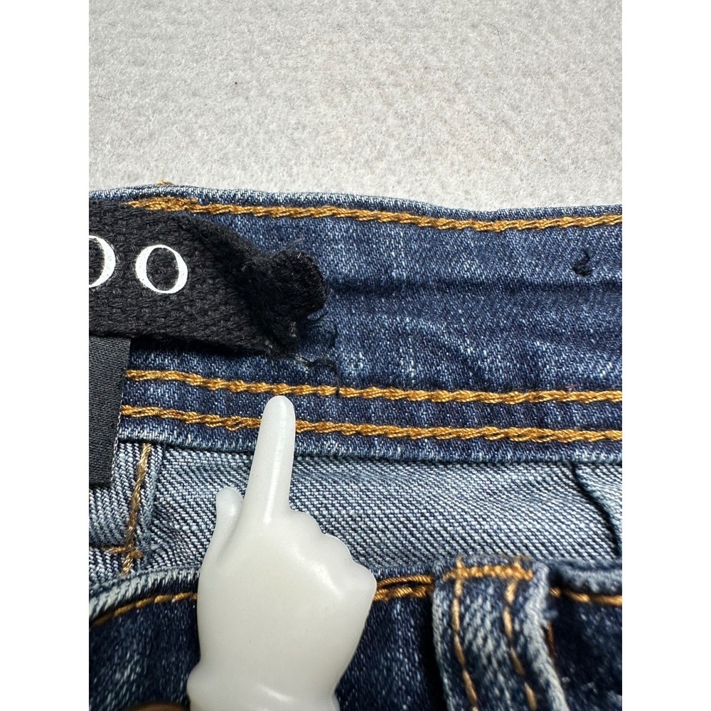 AKOO Slim Fit Jeans Mens 30 Blue Acid Wash Paint Splatter Streetwear Denim - Picture 14 of 15